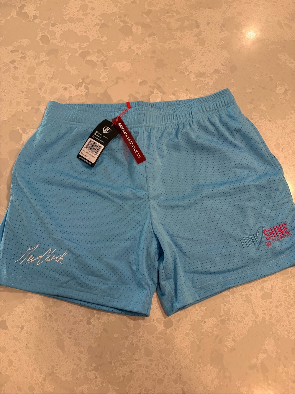 Baseball Lifestyle 101 Max Clark Time 2 Shine Mesh Shorts, Adult Medium, NWT